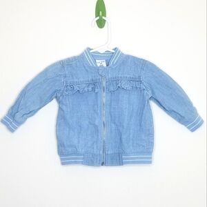 Okie Dokie Chambray Jacket Ruffle 6m